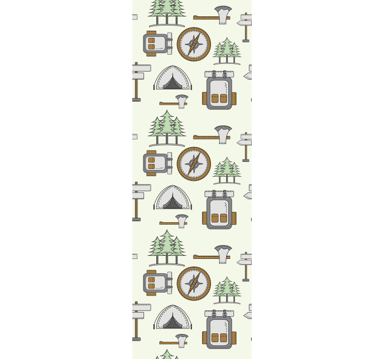 Cortina roller infantil bolsa de camping, linterna, brújula - TenVinilo