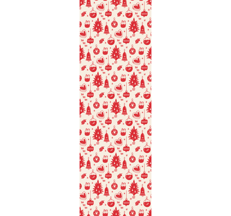 Cortina roller infantil patrón navideño rojo y rosa - TenVinilo