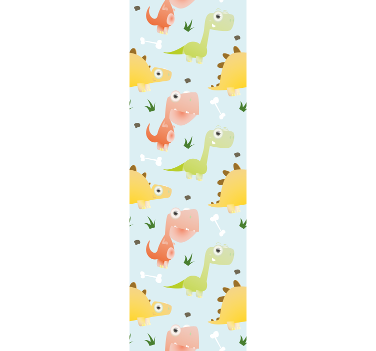 Cortina roller infantil patrón de pequeños dinosaurios - TenVinilo
