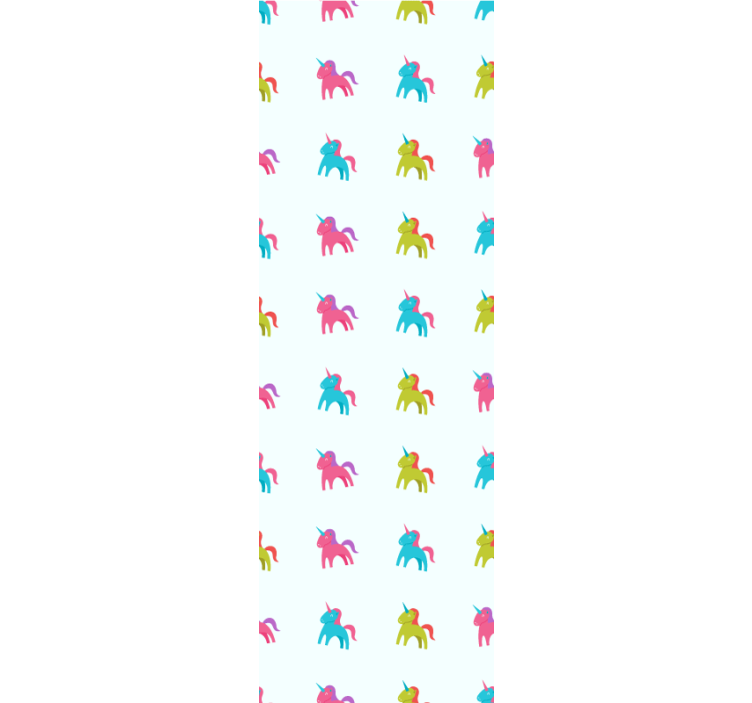 Cortina roller infantil unicornios sobre fondo azul - TenVinilo