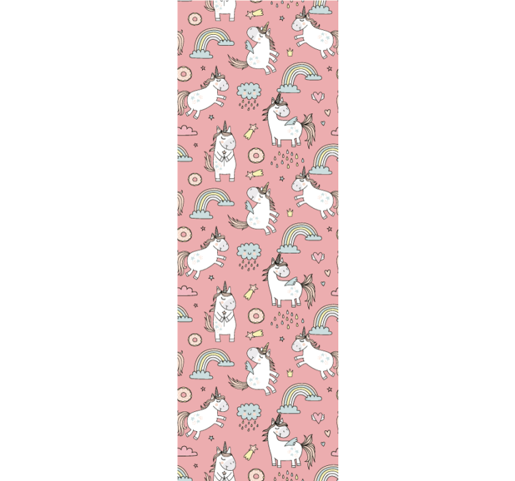 Cortina roller infantil unicornios y arcoíris - TenVinilo