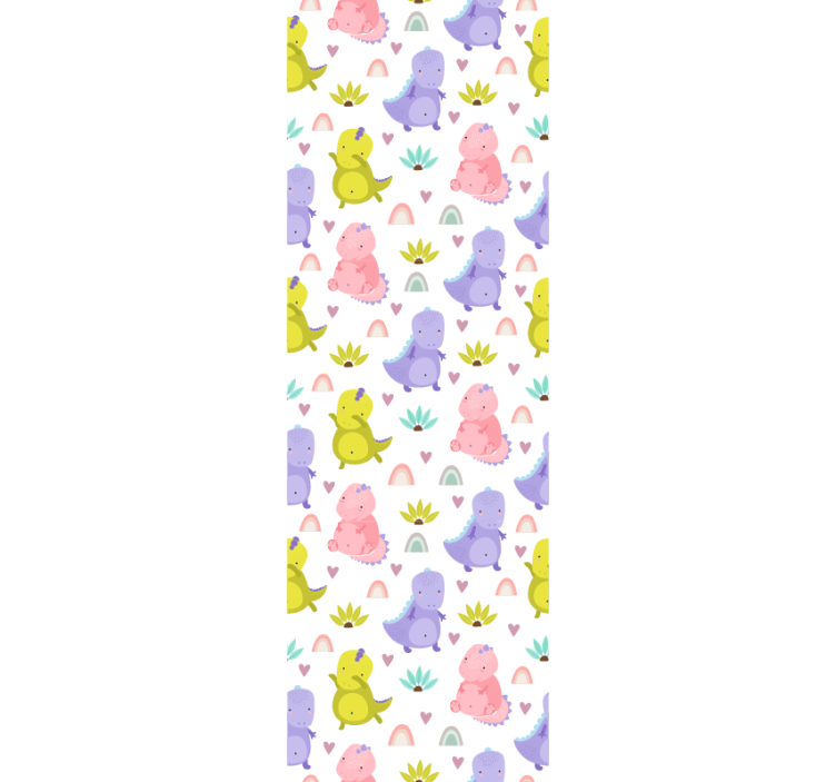 Cortina roller infantil patrón de dinosaurios coloridos - TenVinilo