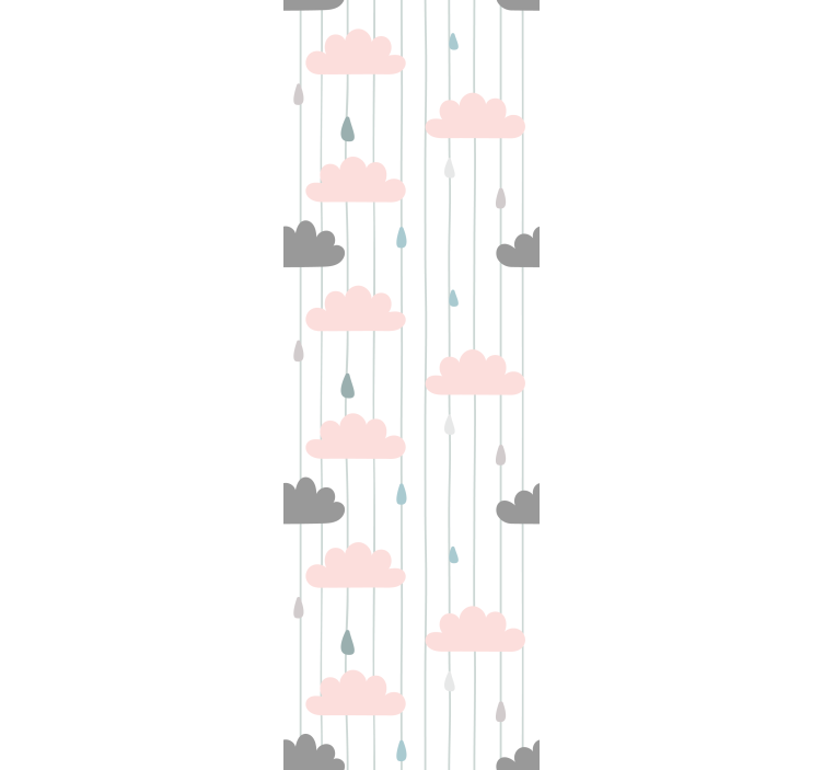 Cortina roller infantil nubes rosas y grises - TenVinilo