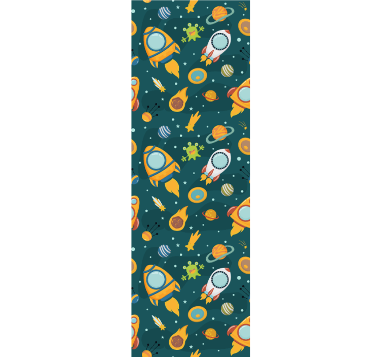 Cortina roller infantil planeta nuevo con aliens graciosos - TenVinilo