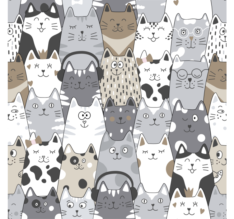 Cortina roller infantil gatos de dibujos animados - TenVinilo