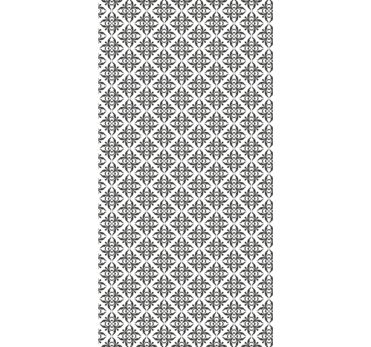 Cortina roller oficina elegante floral negro - TenVinilo