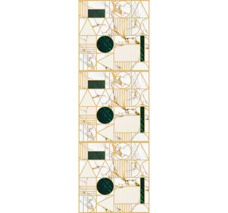 Cortina roller oficina mármol blanco geométrico - TenVinilo