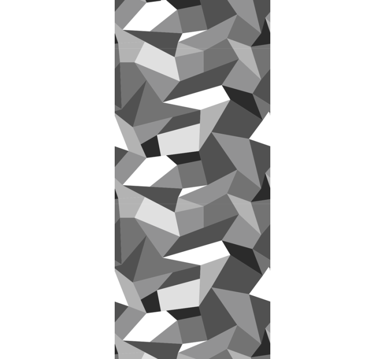 Cortina roller oficina triángulos en blanco y negro - TenVinilo