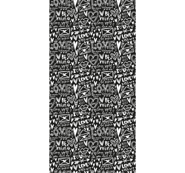 Cortina roller juvenil graffiti de corazones - TenVinilo