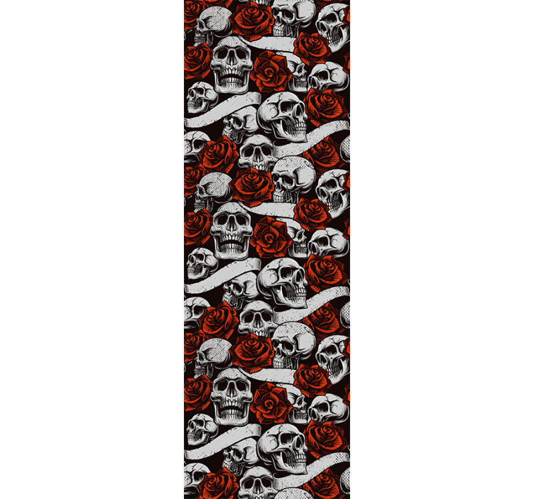 Cortina roller juvenil calaveras y rosas - TenVinilo