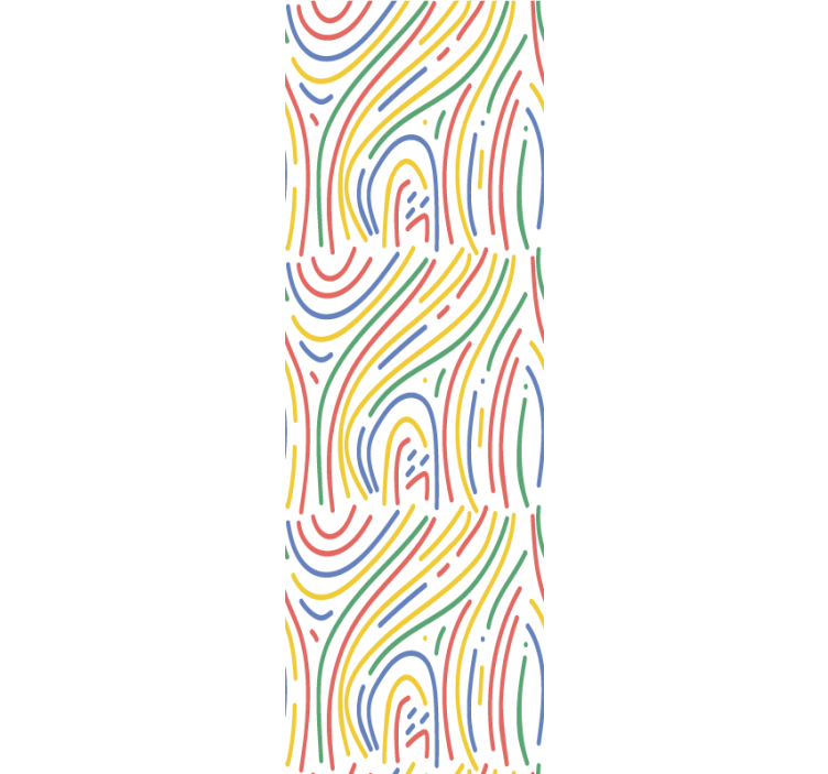 Cortina roller moderno líneas coloridas sobre fondo blanco - TenVinilo