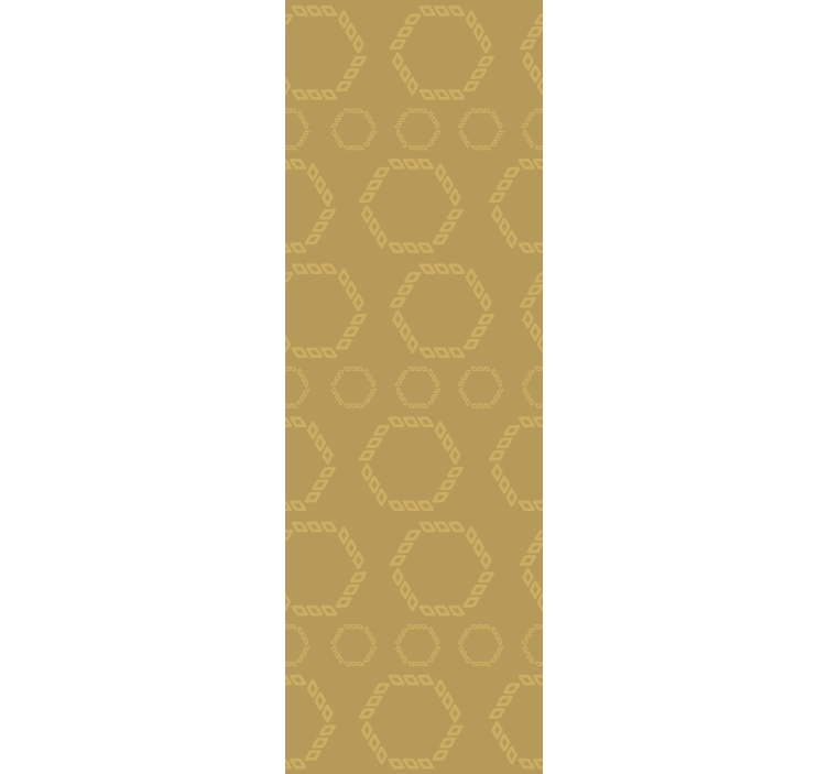 Cortina roller moderno patrones hexagonales dorados - TenVinilo