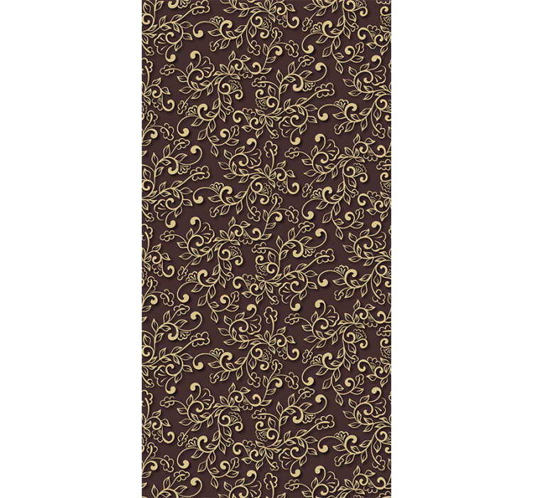 Cortina roller moderno estilo hojas de Árbol dorado - TenVinilo