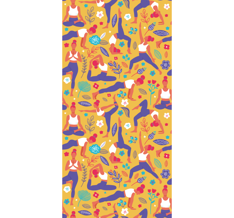 Cortina roller moderno garabato de yoga dibujado a mano - TenVinilo