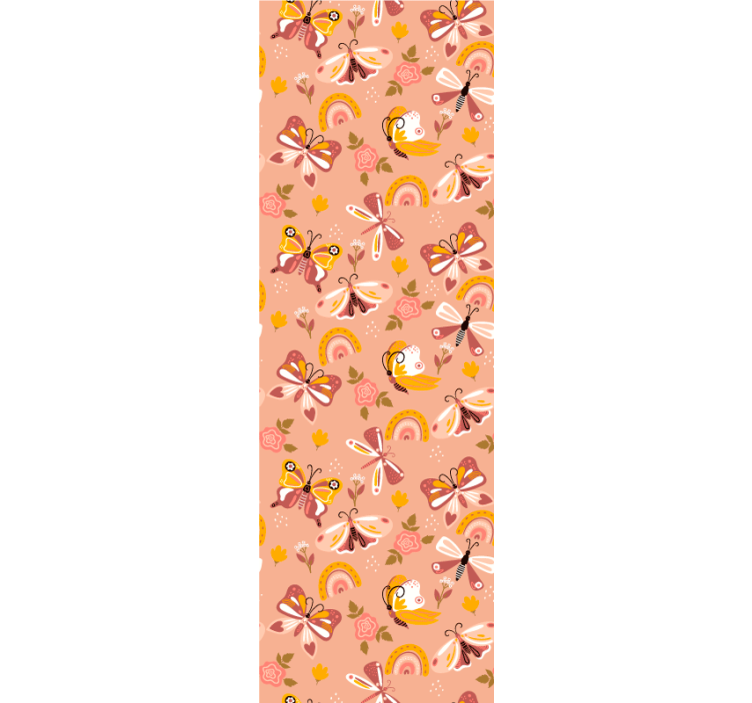 Cortina roller moderno mariposas y arcoíris boho - TenVinilo