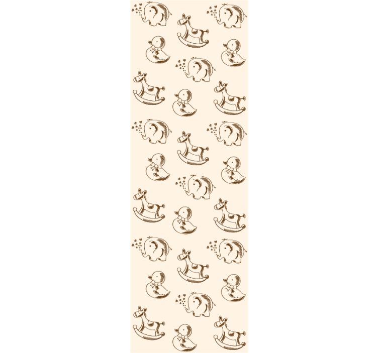 Cortina roller moderno diseño tierno elefante pato y caballo - TenVinilo