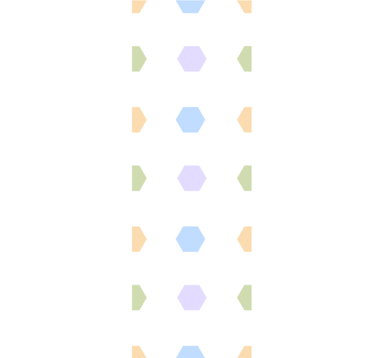 Cortina roller moderno hexágonos multicolor fondo claro - TenVinilo