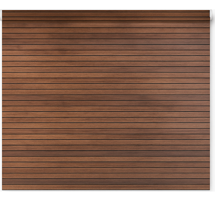 Cortina roller textura listones de madera nogal - TenVinilo