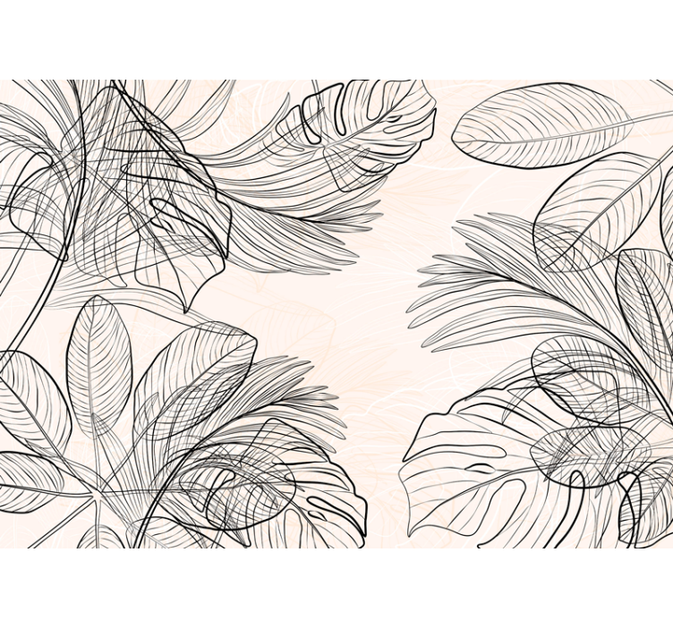 Cortina roller cocina formas de hojas delgadas cálidas - TenVinilo