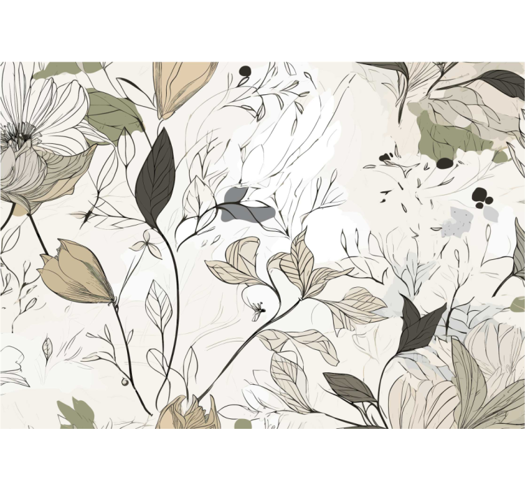 Cortina roller cocina flores dibujadas - TenVinilo