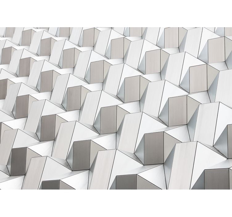 Cortina roller blanca patrón 3d gris - TenVinilo