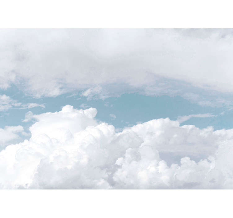 Cortina roller blanca nubes esponjosas blancas - TenVinilo