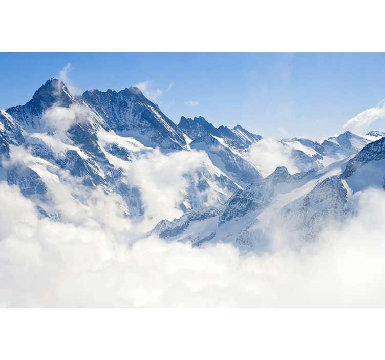 Cortina roller blanca paisaje de los alpes - TenVinilo