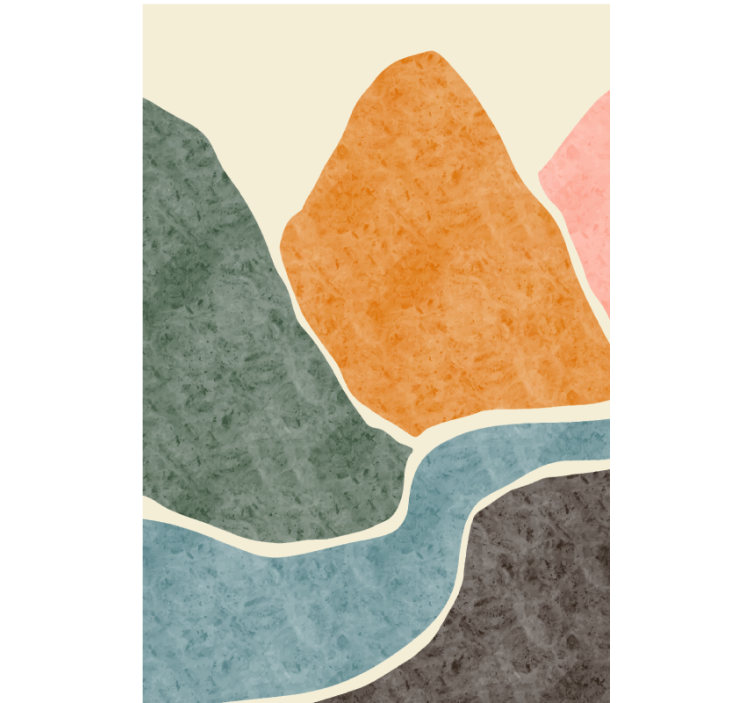 Cortina roller living comedor pintura moderna abstracta - TenVinilo