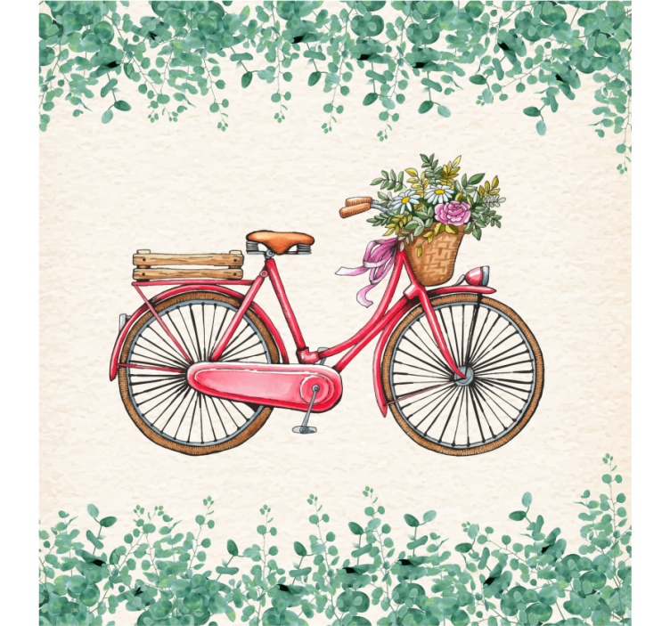 Cortina roller living comedor bicicleta rústica vintage - TenVinilo