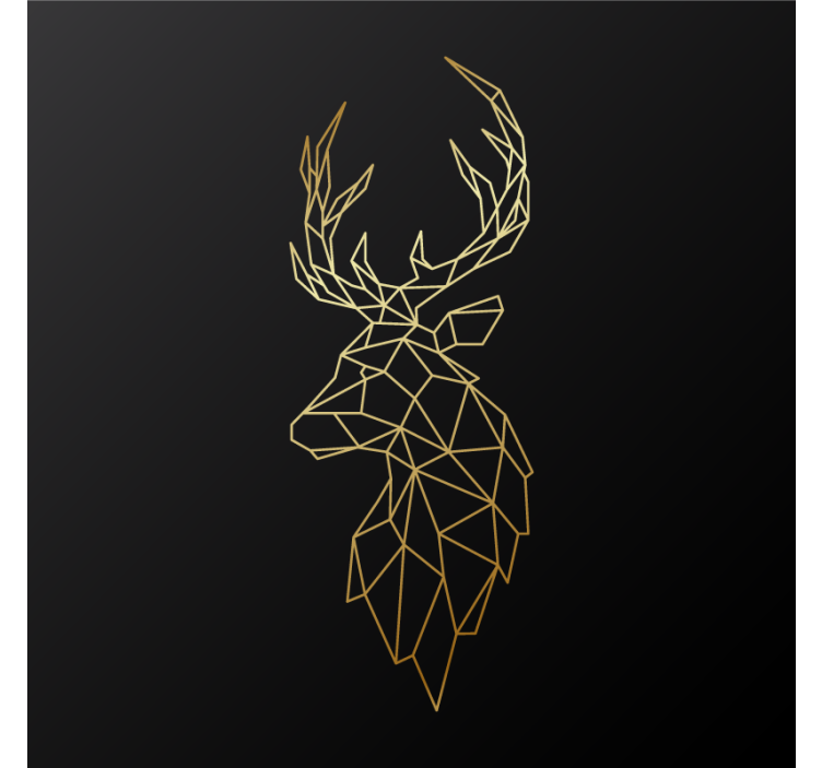 Cortina roller living comedor ciervos origami dorado - TenVinilo