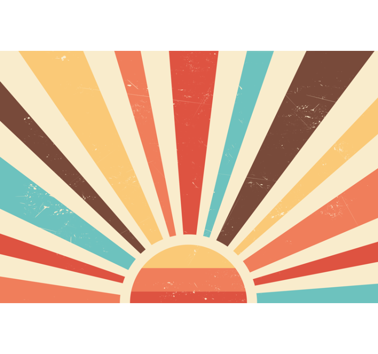 Cortina roller living comedor atardecer vintage abstracto - TenVinilo