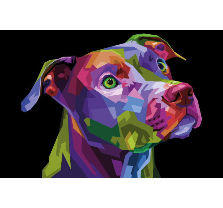 Cortina roller living comedor perros pitbull multicolor - TenVinilo