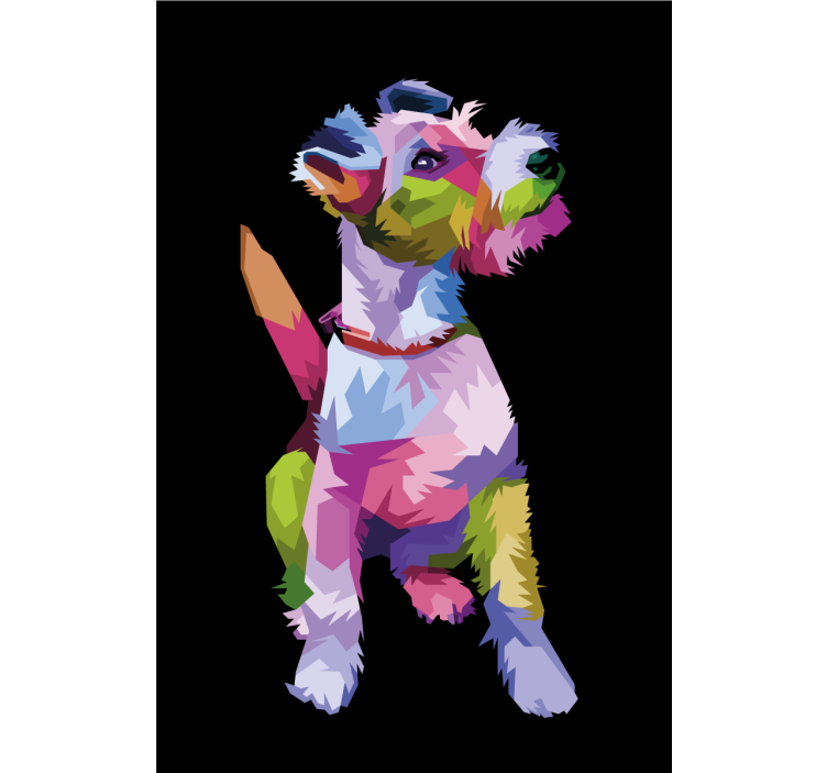 Cortina roller living comedor animales geométricos terrier - TenVinilo