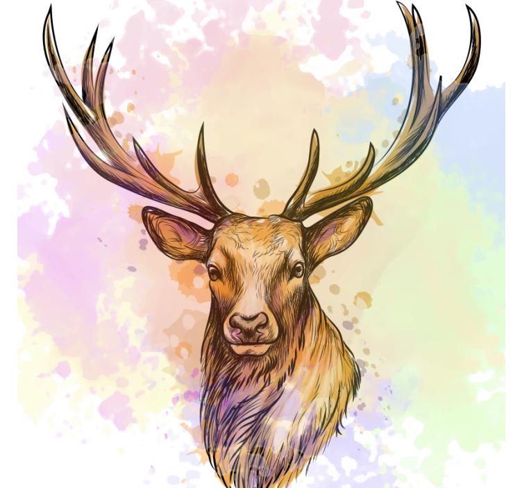 Cortina roller living comedor salpicadura de pintura ciervo - TenVinilo