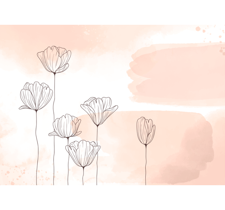 Cortina roller living comedor flores diseño - TenVinilo