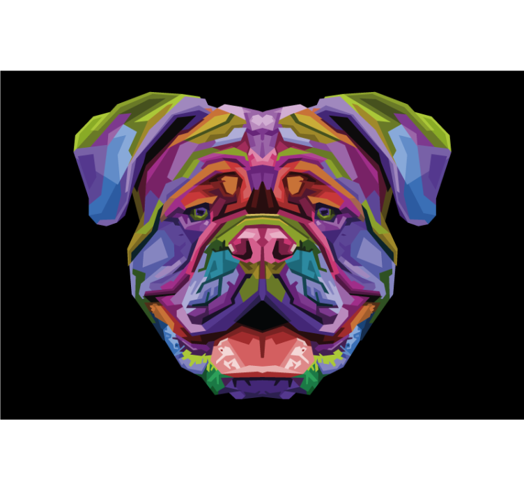 Cortina roller living comedor perros modernos a color - TenVinilo