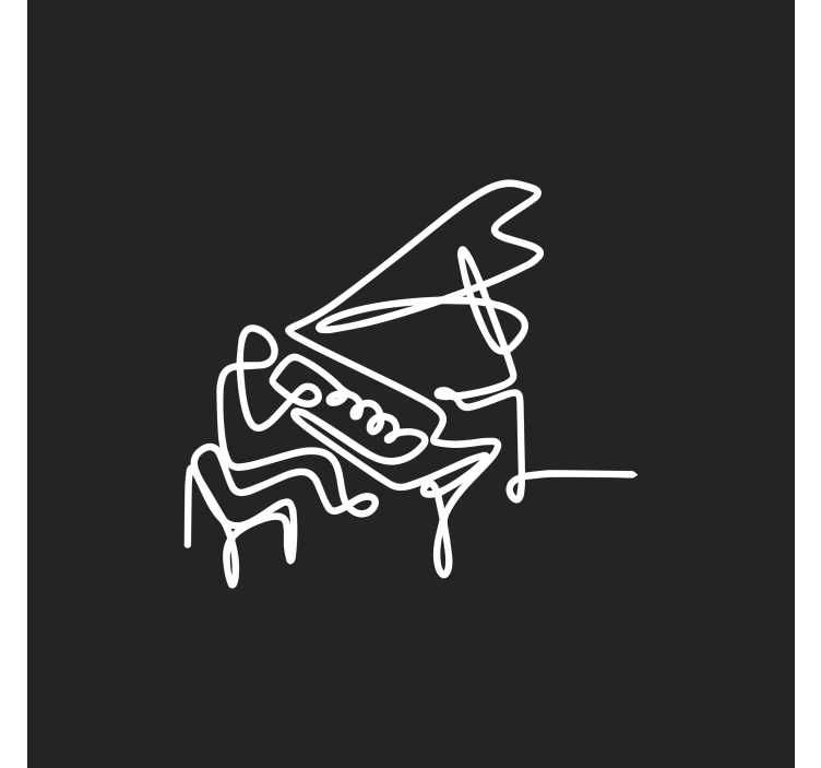 Cortina roller living comedor diseño lineal de pianista - TenVinilo