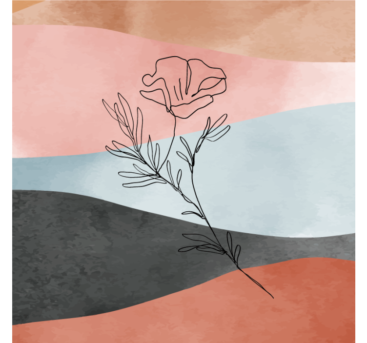 Cortina roller living comedor pintura abstracta acuarela - TenVinilo