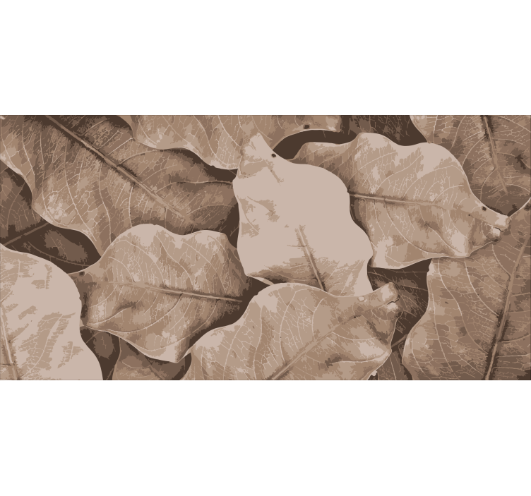 Cortina roller living comedor hojas secas beige - TenVinilo