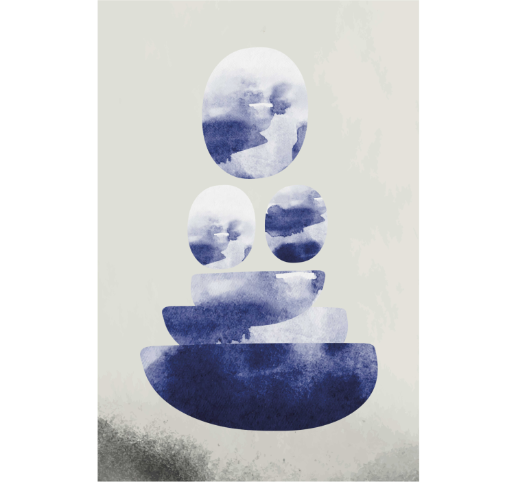 Cortina roller living comedor forma azul - TenVinilo