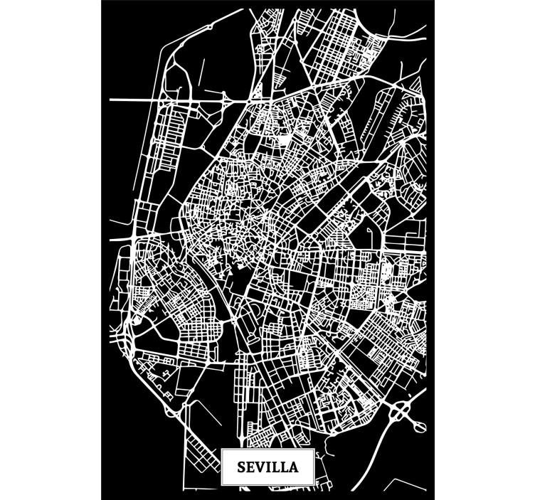 Cortina roller living comedor mapa topográfico sevilla - TenVinilo