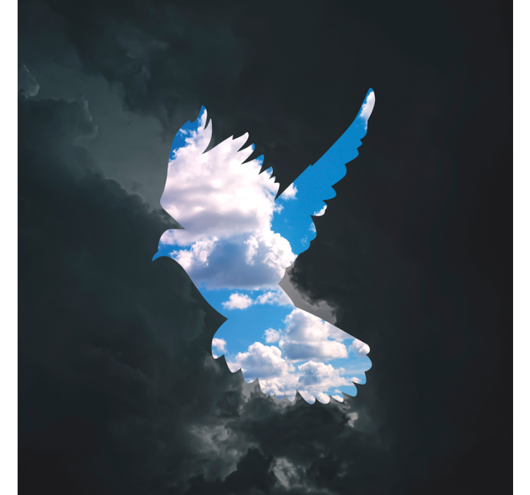 Cortina roller living comedor paloma de rené magritte - TenVinilo