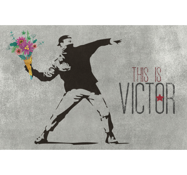 Cortina roller gris ramo de flores personalizado - TenVinilo