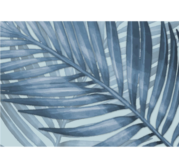 Cortina roller azul hoja tropical azul - TenVinilo