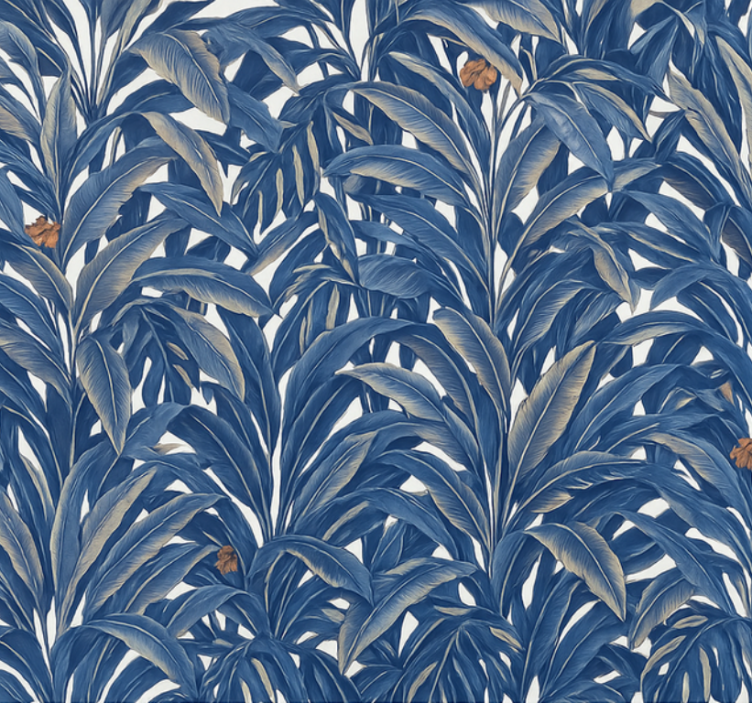 Cortina roller azul selva Índigo lujosa - TenVinilo