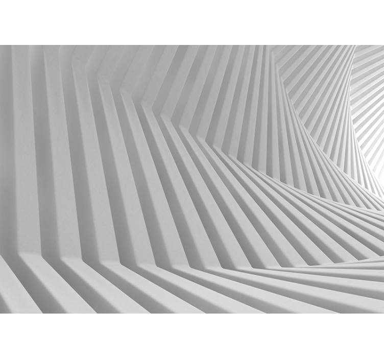 Cortina roller blanca ondas geométricas abstractas - TenVinilo