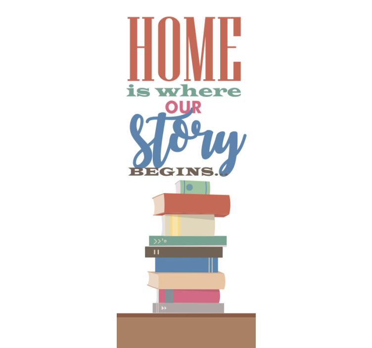 Cortina roller frase la historia del hogar comienza aquí. - TenVinilo