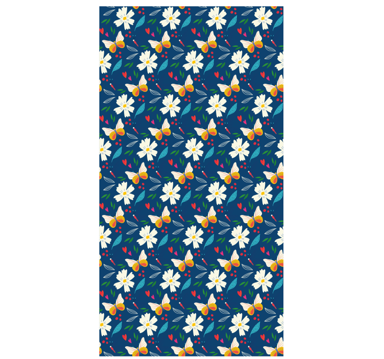 Cortina roller flores diseño de patrón floral - TenVinilo