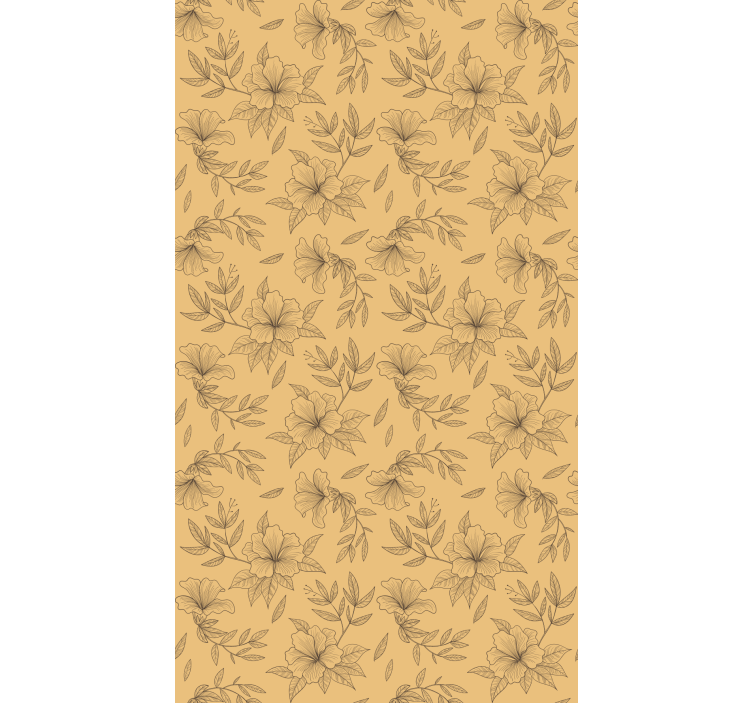 Cortina roller floral patrones estilizados beige - TenVinilo