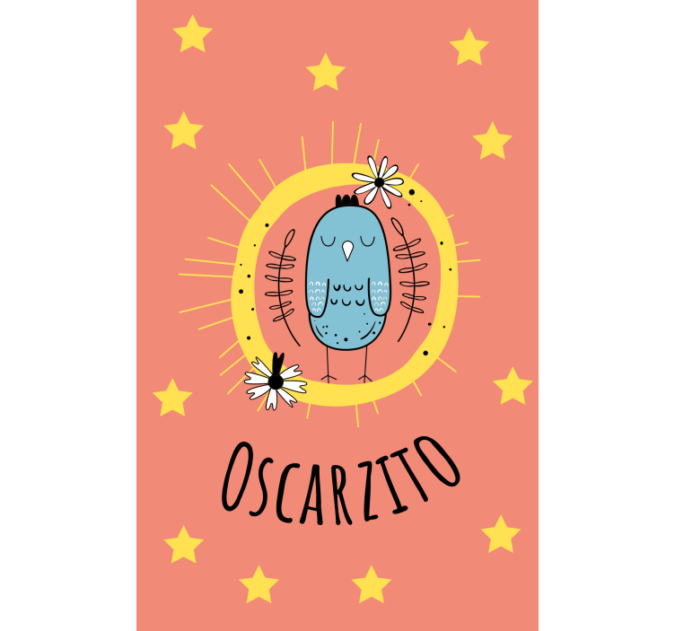 Estor personalizable Búho azul nórdico con estrellas - TenVinilo